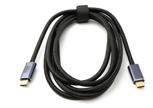 SYSTEM-S USB4 USB Kabel 200 cm Typ C Stecker zu Stecker 20 Gbit/s USB 4.0 geflochten Schwarz