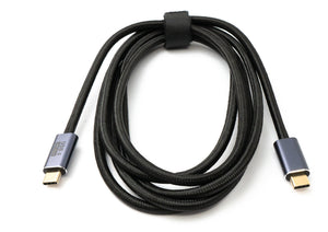 SYSTEM-S USB4 Kabel 200 cm Typ C Stecker zu Stecker 20 Gbit/s USB 4.0 geflochten Schwarz