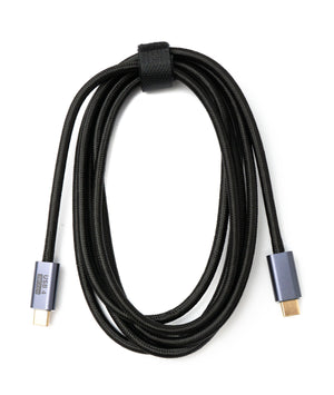 SYSTEM-S USB4 USB Kabel 200 cm Typ C Stecker zu Stecker 20 Gbit/s USB 4.0 geflochten Schwarz