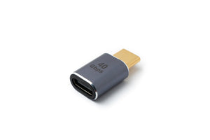 SYSTEM-S USB4 Adapter Typ C Stecker zu Buchse 40 Gbit/s USB 4.0 Kabel in Grau