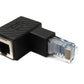 SYSTEM-S LAN adapter RJ45 plug to socket angle Ethernet adapter cable in black
