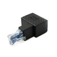 SYSTEM-S LAN adapter RJ45 plug to socket angle Ethernet adapter cable in black