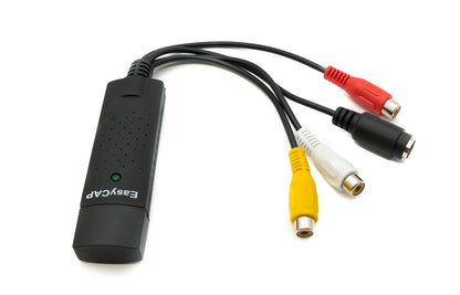 SYSTEM-S Video Capture Aufnahme Adapter USB 2.0 zu RCA Audio Rekorder Kabel in Schwarz