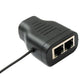 SYSTEM-S LAN Y Adapter 2x RJ45 Buchse zu Buchse Ethernet Splitter USB 3.0 Kabel Schwarz