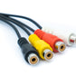SYSTEM-S Cinch 4 RCA Kabel 30 cm Buchse zu DIN 5 polig Stecker Stereo Schwarz