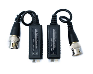 SYSTEM-S 2x Twisted Pair Kabel 10 cm Push Terminal zu BNC Stecker für HD Kameras Schwarz