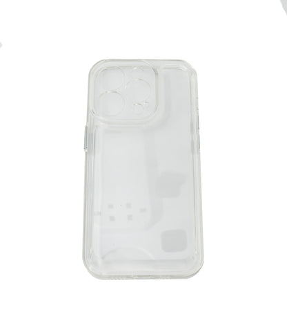 Custodia protettiva antiurto in silicone TPU di colore bianco e trasparente per iPhone 14 Max