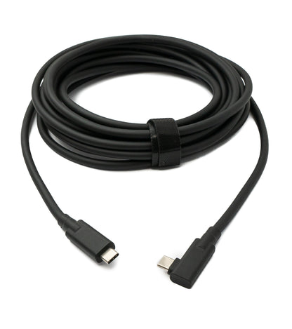 SYSTEM-S USB 3.2 Gen 2 Kabel 5 m Typ C Stecker zu Stecker Adapter Winkel in Schwarz