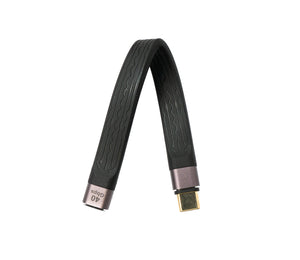 SYSTEM-S USB4 Kabel 13 cm Typ C Stecker zu Buchse 40 Gbit/s USB 4.0 flach in Schwarz