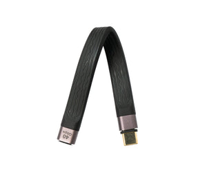 SYSTEM-S USB4 cable 13 cm type C male to female 40 Gbit/s USB 4.0 flat in black