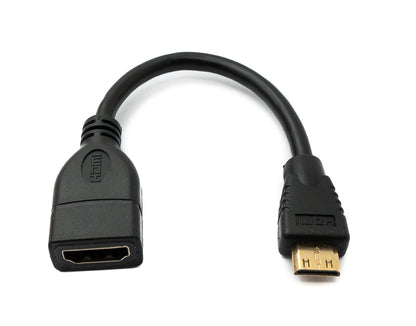 Cavo HDMI 1.4 da 17 cm mini plug per adattatore presa standard in nero