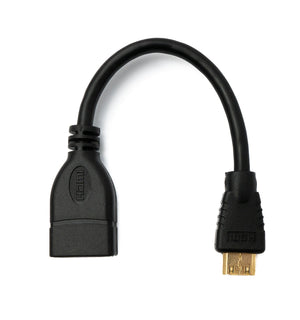 Cavo HDMI 1.4 da 17 cm mini plug per adattatore presa standard in nero