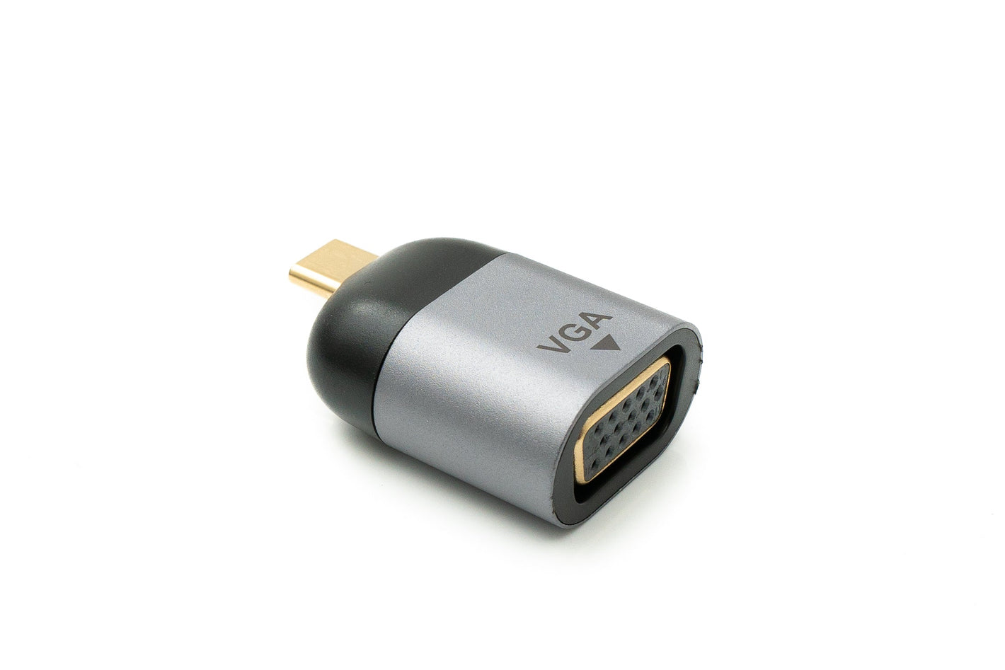 SYSTEM-S VGA Adapter Buchse zu USB 3.1 Typ C Stecker Kabel in Grau