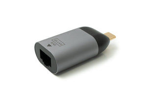 SYSTEM-S LAN Adapter RJ45 Buchse zu USB 3.1 Typ C Stecker Kabel in Grau