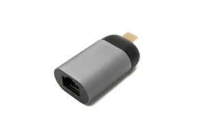 Adaptateur LAN SYSTEM-S Prise RJ45 vers câble de prise USB 3.1 Type C en gris