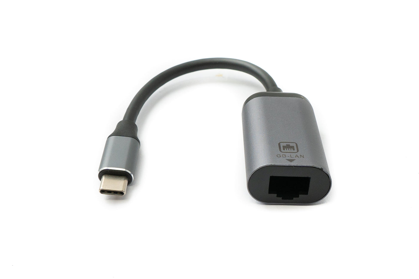 SYSTEM-S LAN Kabel 19 cm RJ45 Buchse zu USB 3.1 Typ C Stecker Adapter in Grau