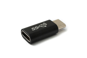 SYSTEM-S USB 3.1 Gen 2 Adapter Typ C Stecker zu Buchse Kabel in Schwarz