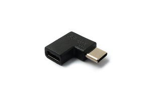 SYSTEM-S USB 3.1 adapter type C male to female angle cable in black