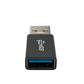 SYSTEM-S USB 3.0 adapter type A male to female in black