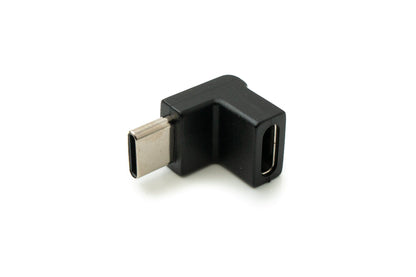 SYSTEM-S USB 3.1 adapter type C male to female angle cable in black