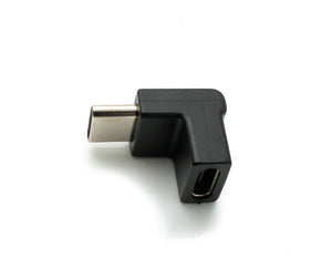 SYSTEM-S USB 3.1 adapter type C male to female angle cable in black