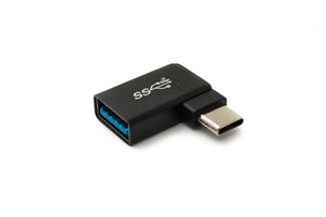 Adaptador USB 3.1 SYSTEM-S tipo C macho a cable angular 3.0 tipo A hembra en color negro