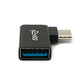 SYSTEM-S USB 3.1 Adapter Typ C Stecker zu 3.0 Typ A Buchse Winkel Kabel in Schwarz