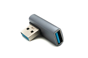 Adaptador USB 3.0 SYSTEM-S tipo A cable angular macho a hembra en color gris