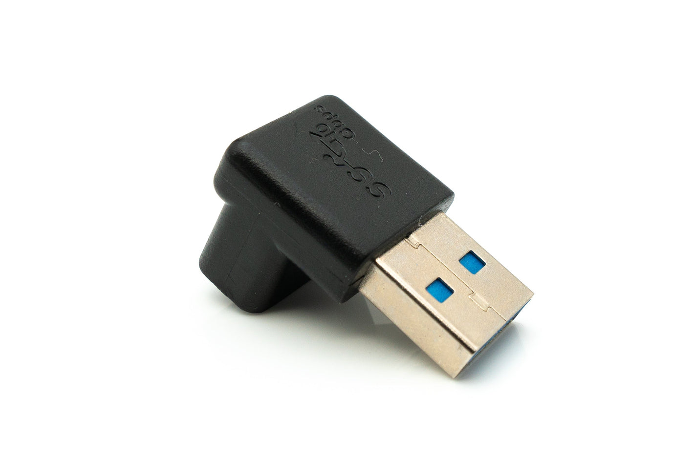 SYSTEM-S USB 3.0 adapter type A male to female angle cable in black