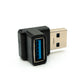 SYSTEM-S USB 3.0 adapter type A male to female angle cable in black