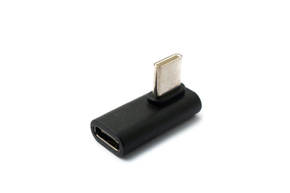 SYSTEM-S USB 3.1 adapter type C male to female angle cable in black