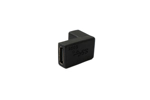 SYSTEM-S USB 3.1 Adapter Typ C Buchse zu Buchse Winkel Kabel in Schwarz