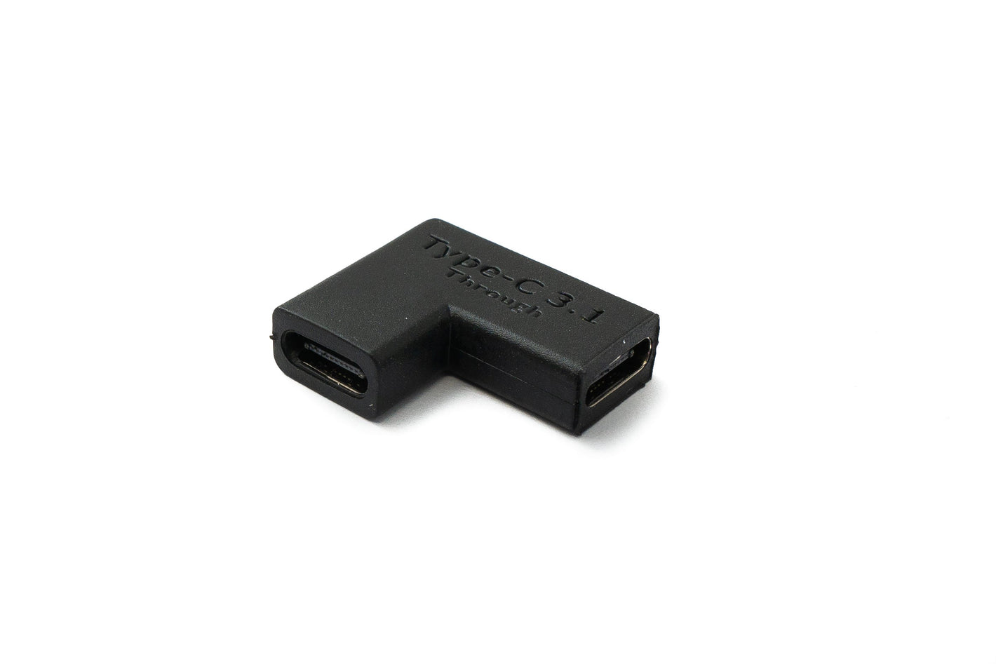 Adaptateur SYSTEM-S USB 3.1 type C femelle vers câble coudé femelle en noir