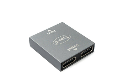 SYSTEM-S USB 3.1 Y Adapter Type C Female to 2x Female Cable in Gray