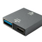Adaptador USB 3.1 Y SYSTEM-S Tipo C Hembra a Hembra y Cable 3.0 Tipo A Hembra en Gris