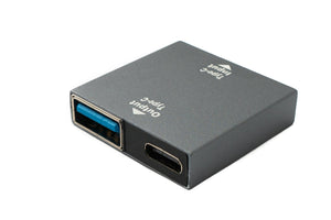 Adaptador USB 3.1 Y SYSTEM-S Tipo C Hembra a Hembra y Cable 3.0 Tipo A Hembra en Gris