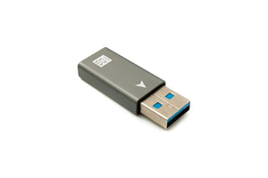 SYSTEM-S USB 3.1 adapter type C female to 3.0 type A male cable in grey