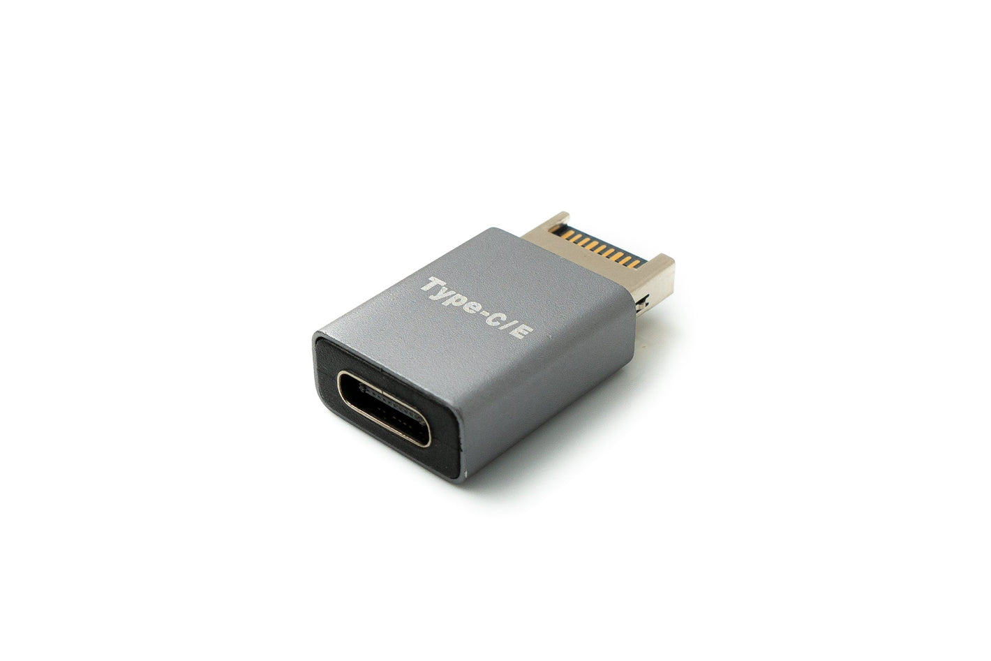 Adaptador USB 3.1 SYSTEM-S tipo E macho a tipo C hembra en color gris