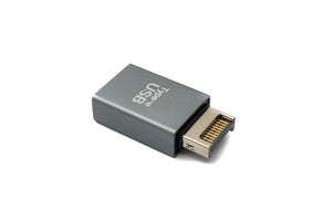 USB 3.1 adapter type E male to 3.0 type A female adapter in gray