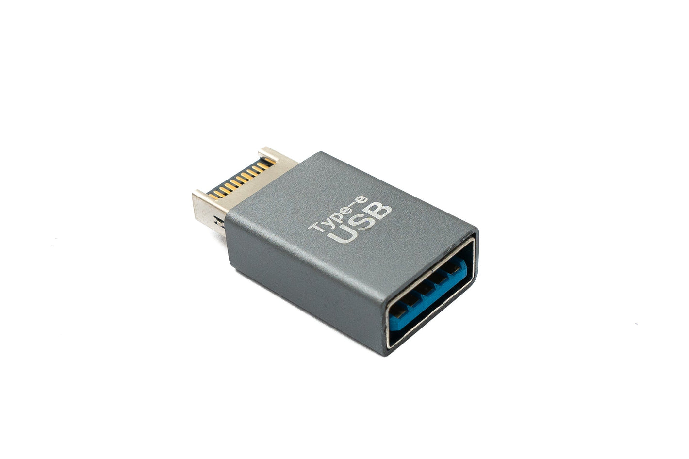 Adaptateur SYSTEM-S USB 3.1 type E mâle vers adaptateur femelle 3.0 type A en gris