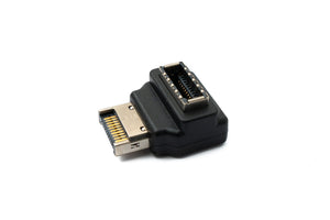 SYSTEM-S USB 3.1 adapter type E female to male adapter angle in black