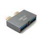 SYSTEM-S USB 3.1 Gen 2 Doppel Adapter 2x Typ C Stecker zu 2x 3.0 Typ A Buchse Kabel OTG