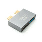 Adaptador doble SYSTEM-S USB 3.1 Gen 2 2x Tipo C macho a hembra y 3.0 Tipo A hembra OTG