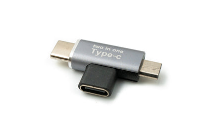 SYSTEM-S USB 3.1 Y Adapter Typ C Buchse zu Stecker & 2.0 Micro B Stecker Winkel Kabel