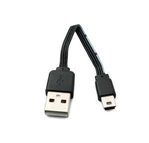 SYSTEM-S USB 2.0 Kabel 13 cm Mini B Stecker zu Typ A Stecker Adapter kurz flach Schwarz