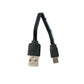 Câble SYSTEM-S USB 2.0 13 cm adaptateur mini B mâle vers type A mâle court plat noir