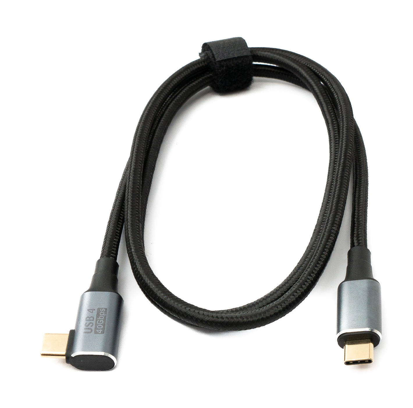 SYSTEM-S USB4 USB Kabel 100 cm Typ C Stecker zu Stecker 40 Gbit/s USB 4.0 geflochten Winkel