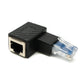 SYSTEM-S LAN Adapter RJ45 Stecker zu Buchse Winkel Ethernetadapter Kabel in Schwarz