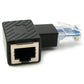 SYSTEM-S LAN Adapter RJ45 Stecker zu Buchse Winkel Ethernetadapter Kabel in Schwarz