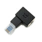 SYSTEM-S LAN Adapter RJ45 Stecker zu Buchse Winkel Ethernetadapter Kabel in Schwarz